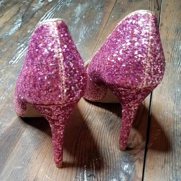 Fuchsia ombre glitter heels - Picture 2 of 5